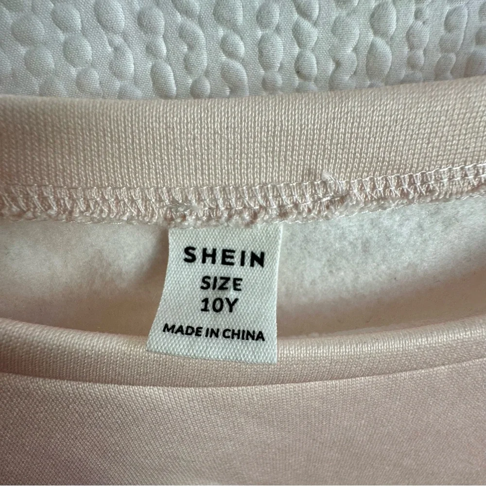 SHEIN Cream New York USA Graphic Crewneck Pullover Sweatshirt Girls Size 10